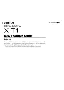 Fujifilm XT1 Version 5 manual. Camera Instructions.